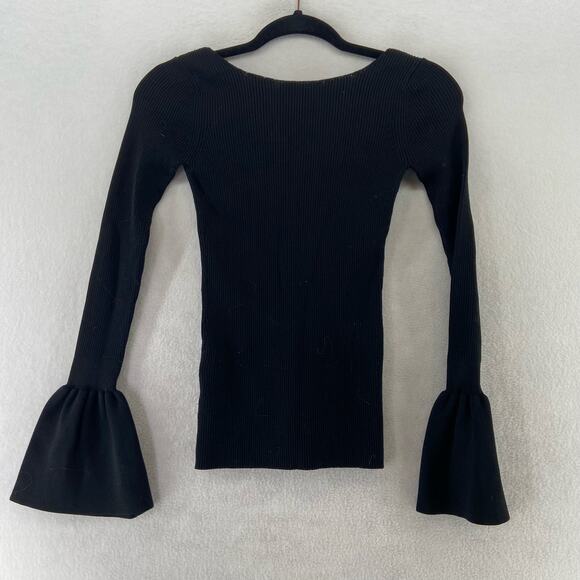 Sandro Black Flared Sleeve Sweater - Picture 4 of 4